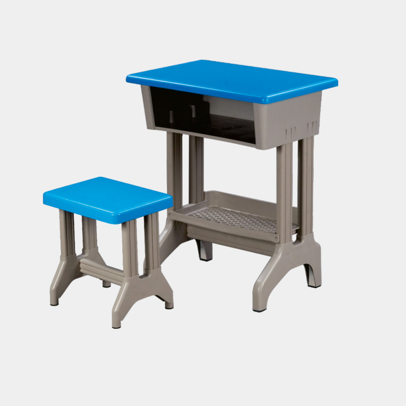 單人雙柱雙層課桌凳 