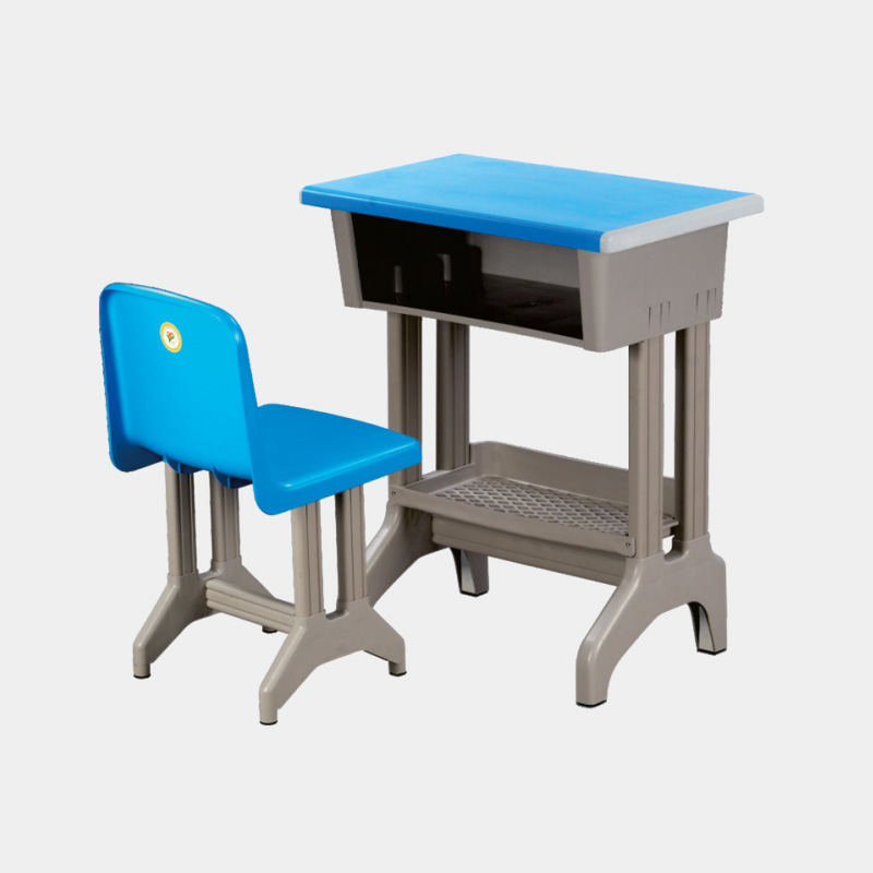 單人雙柱雙層課桌椅 