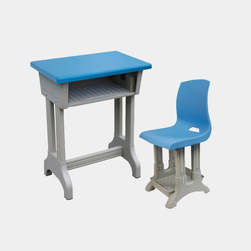 單人雙柱可升降課桌椅 