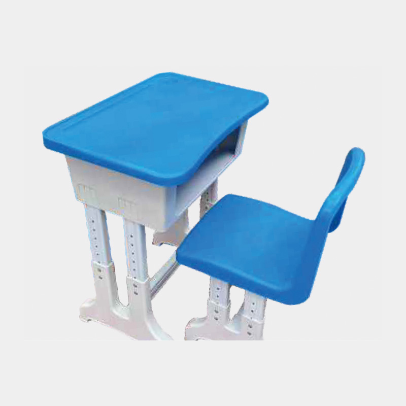 單人雙柱可升降課桌椅 